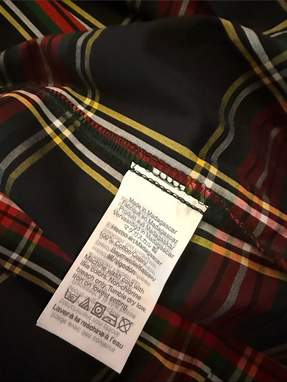 J. Crew Crewcuts Tartan black plaid Dress with red Sash size 12 NWOT